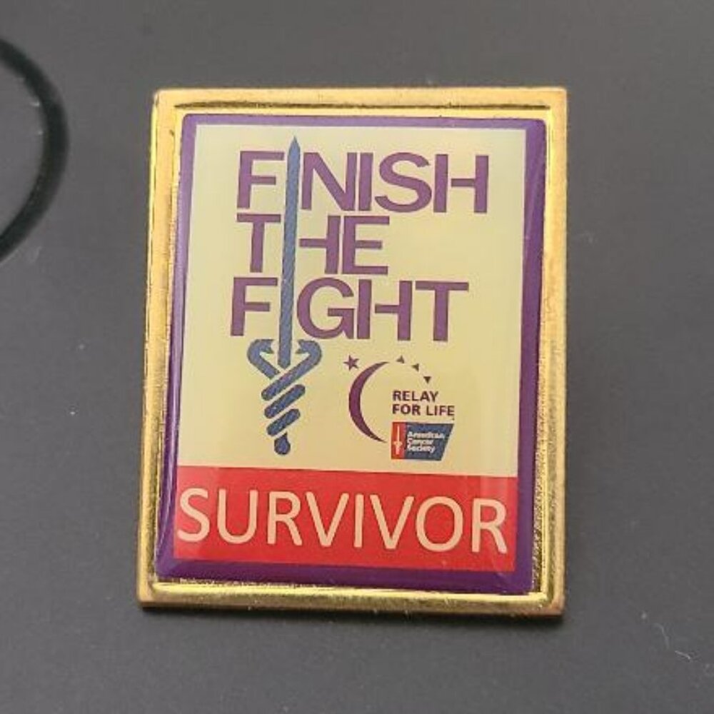 American Cancer Society Relay For Life Survivor Vintage Gold Lapel Pin Tie Tack